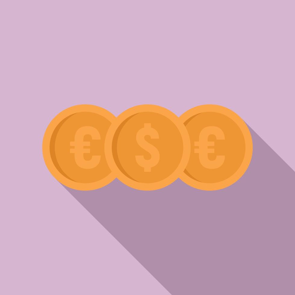 icono de monedas de dinero de crowdfunding, estilo plano vector