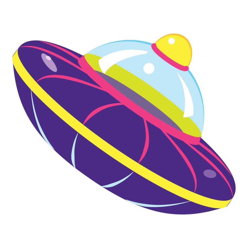 Game ufo icon, cartoon style vector