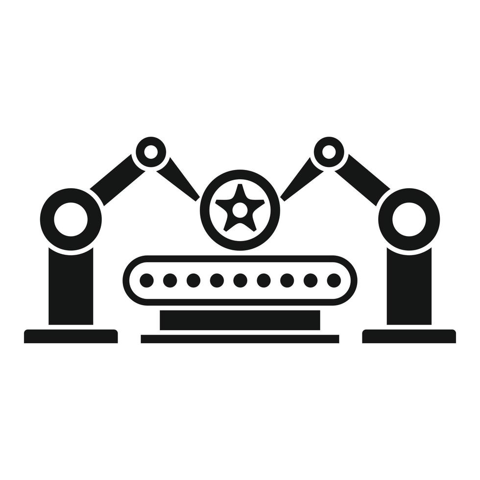 icono de línea de rueda de fábrica de automóviles, estilo simple vector