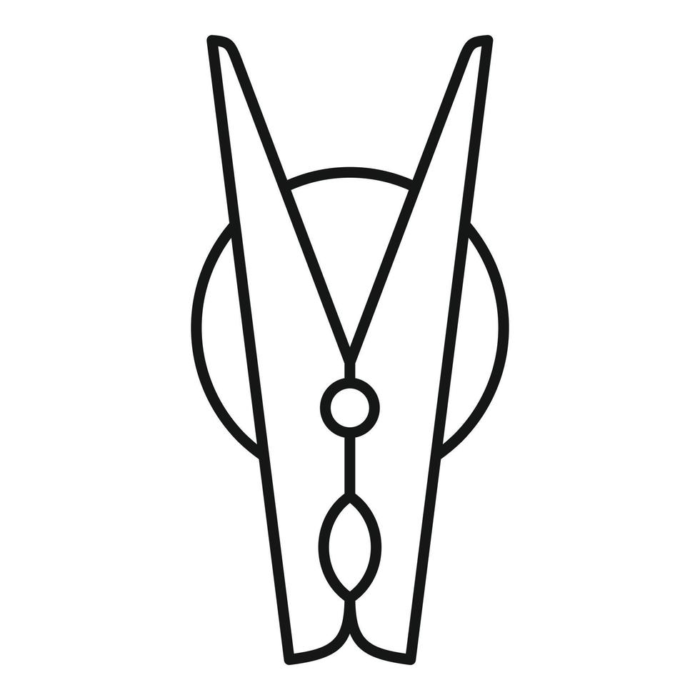 Clothes pin icon, outline style vector