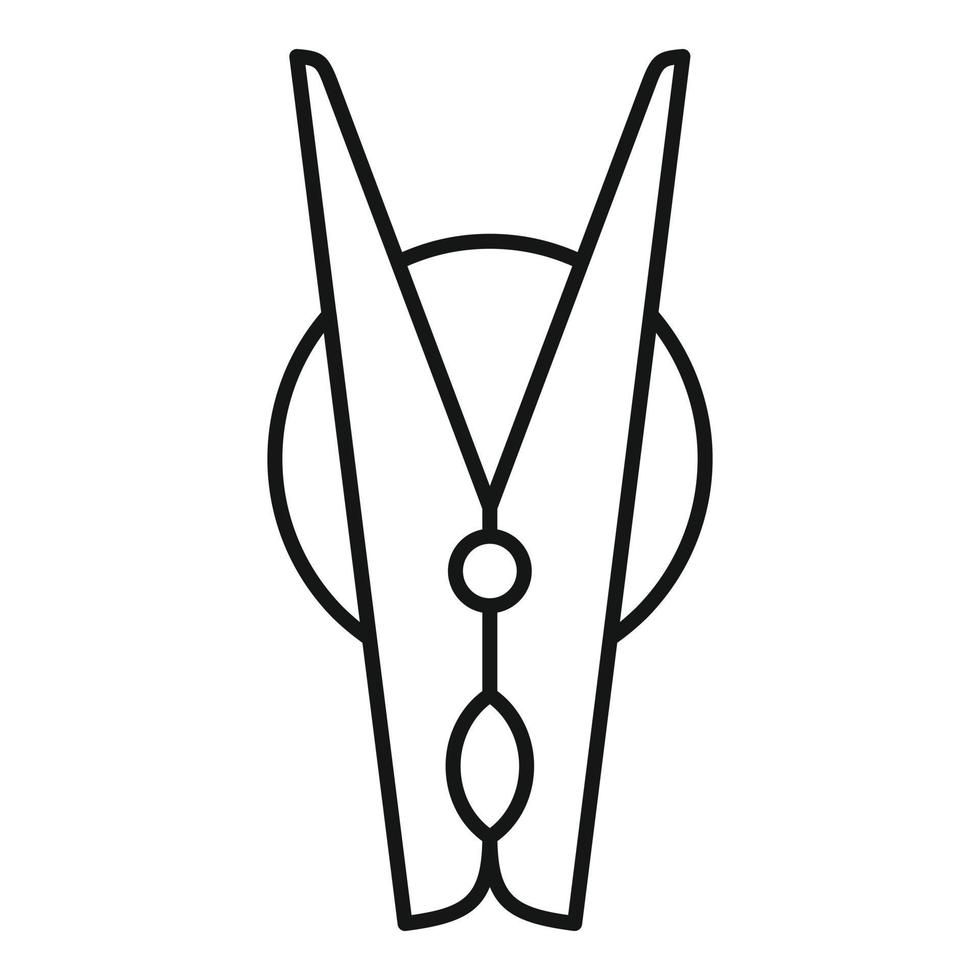 Clothes pin icon, outline style vector