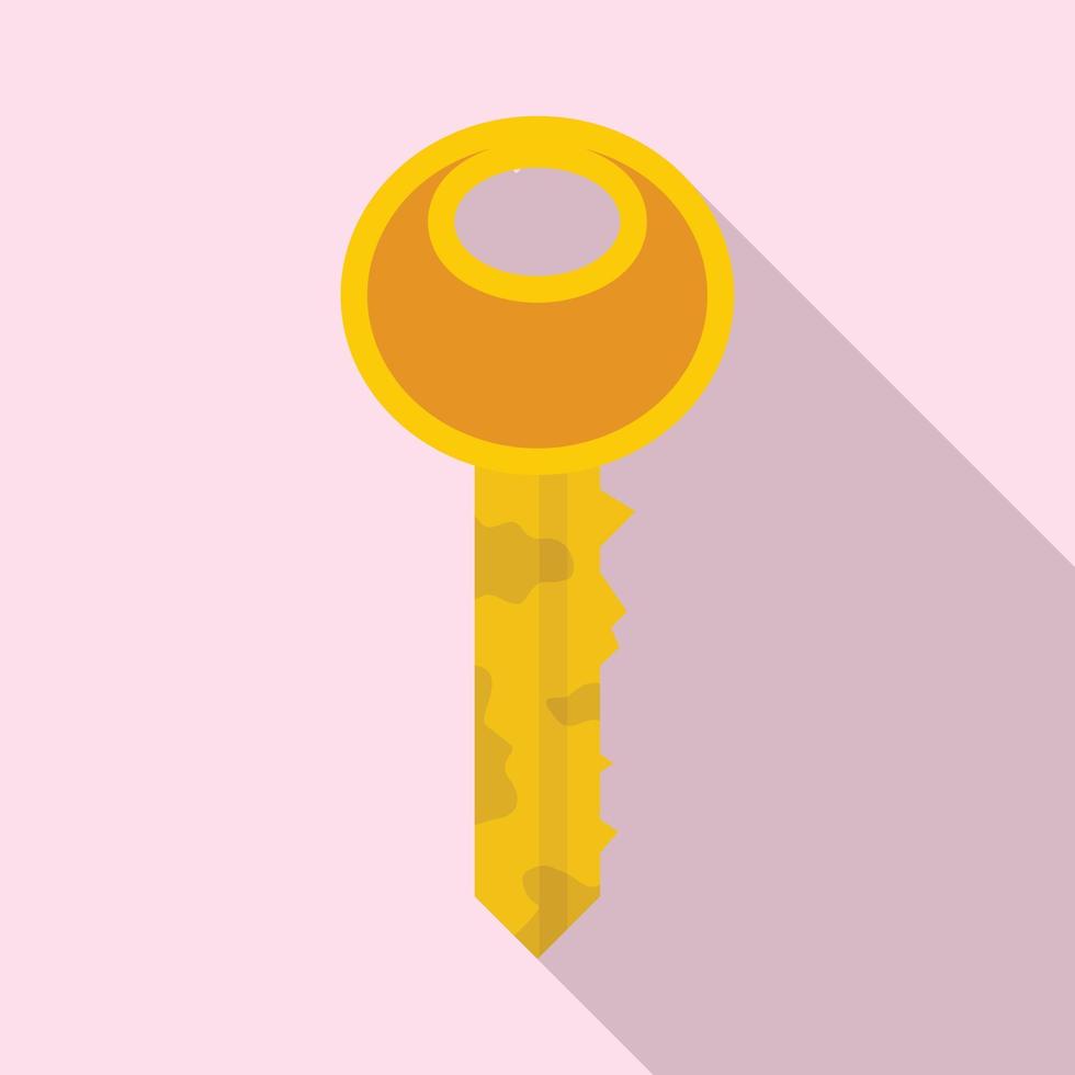 Garbage door key icon, flat style vector