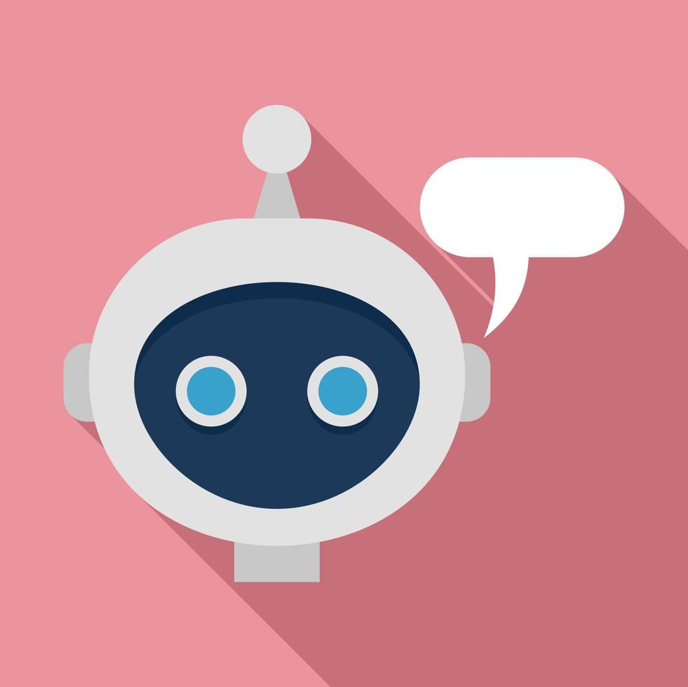 Mobile chatbot icon, flat style vector