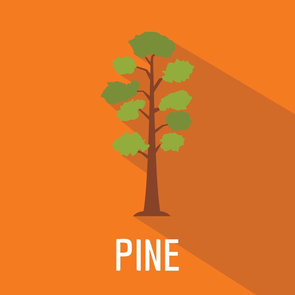 Pine tree icon, flat style vector