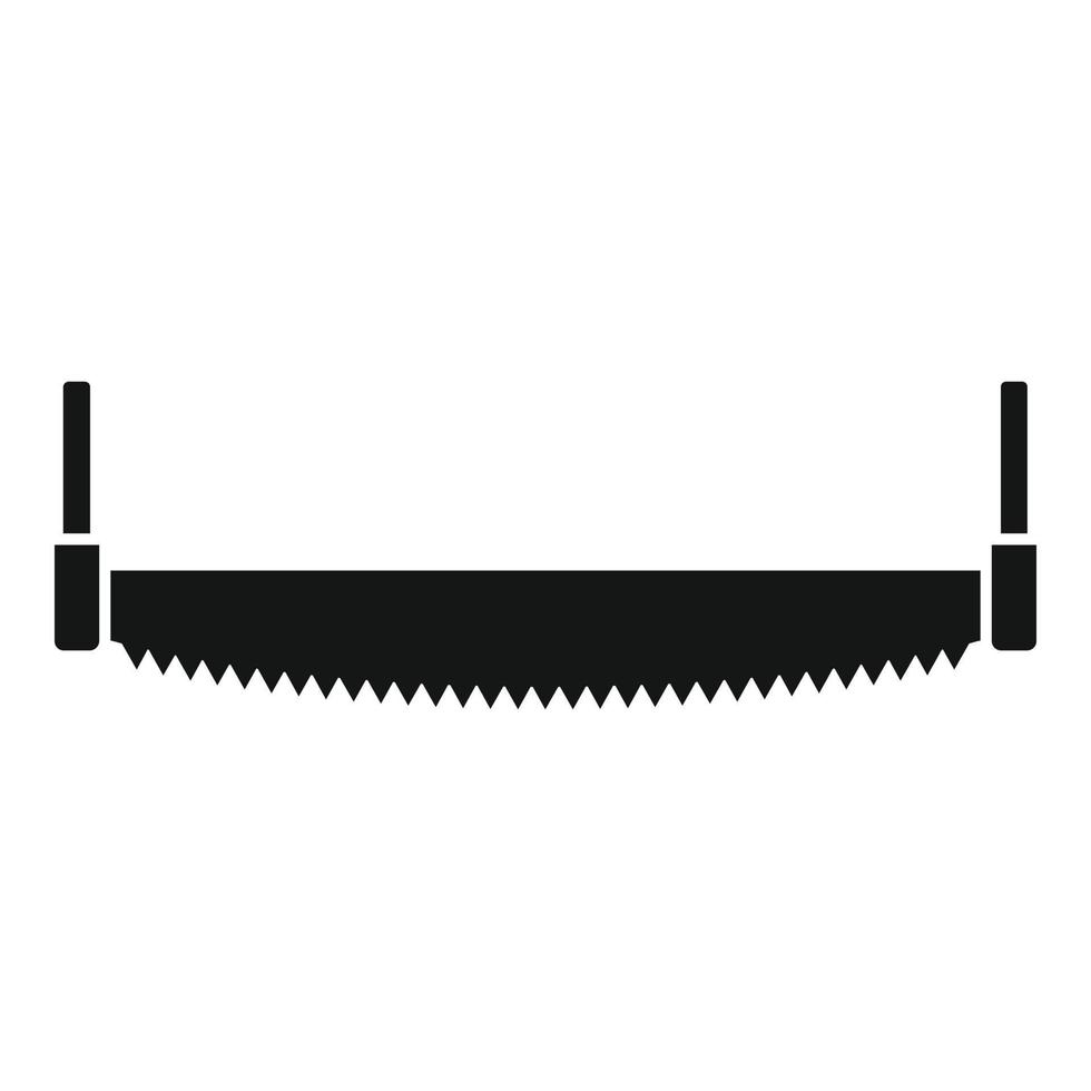 Two man saw icon, simple style vector