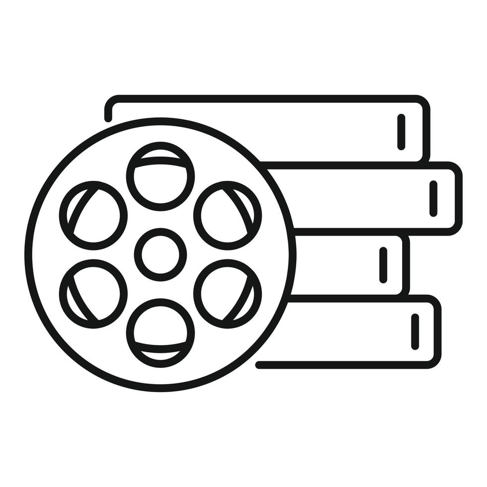 Cinema reel icon, outline style vector
