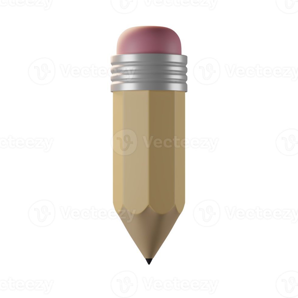 pencil 3d icon in front view png