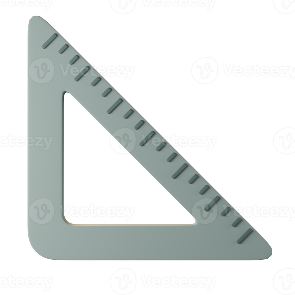 tri ruler 3d icon in front view png