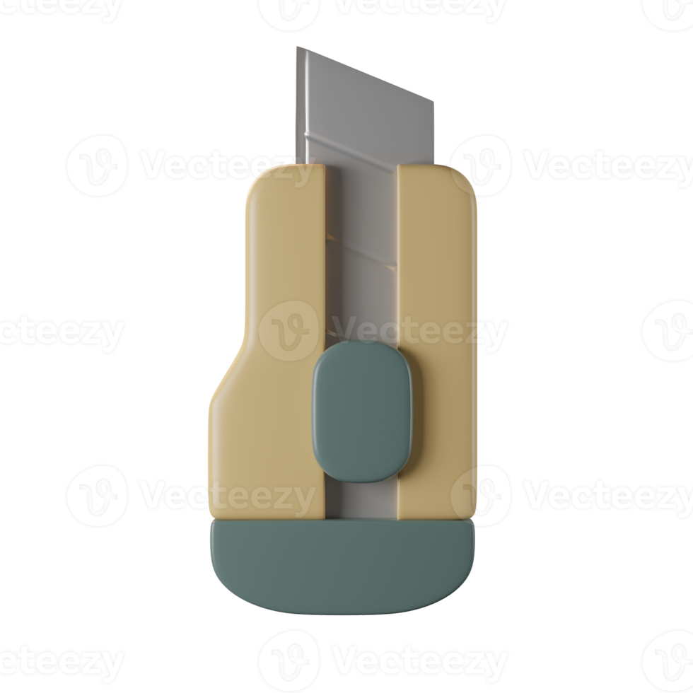 cutter knife 3d icon in front view png