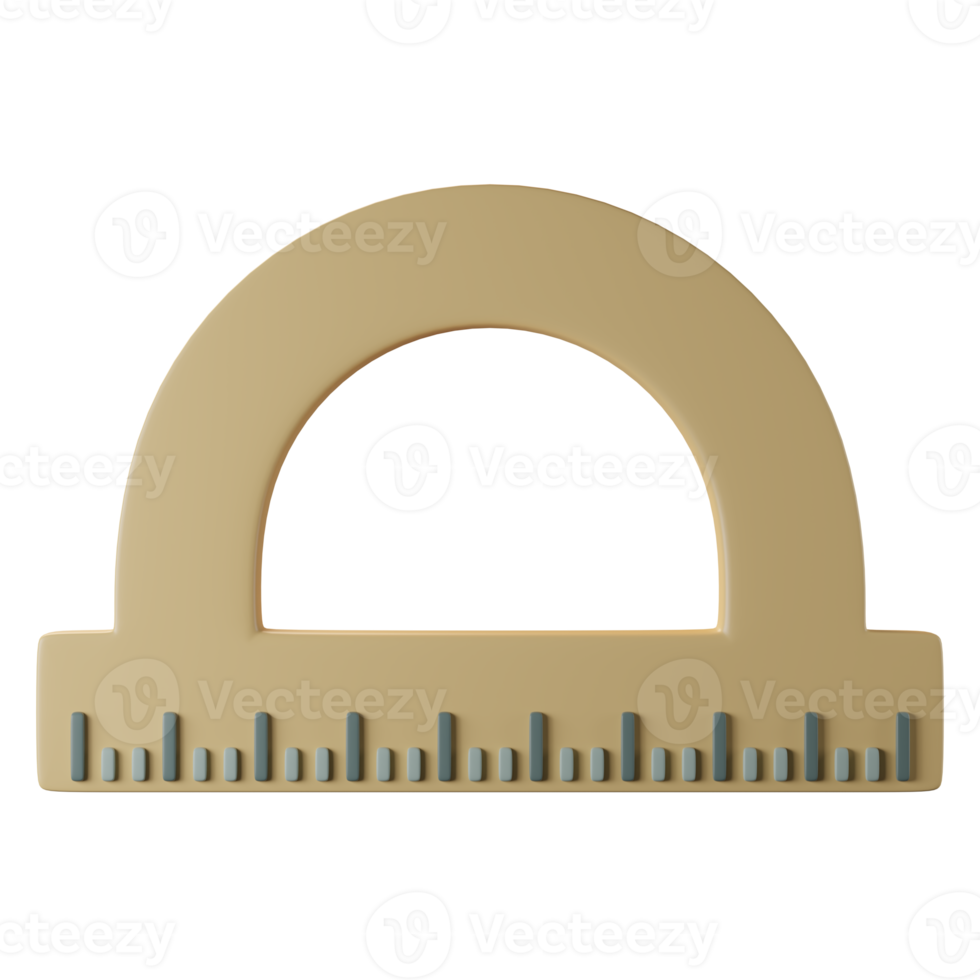 protractor 3d icon in front view png