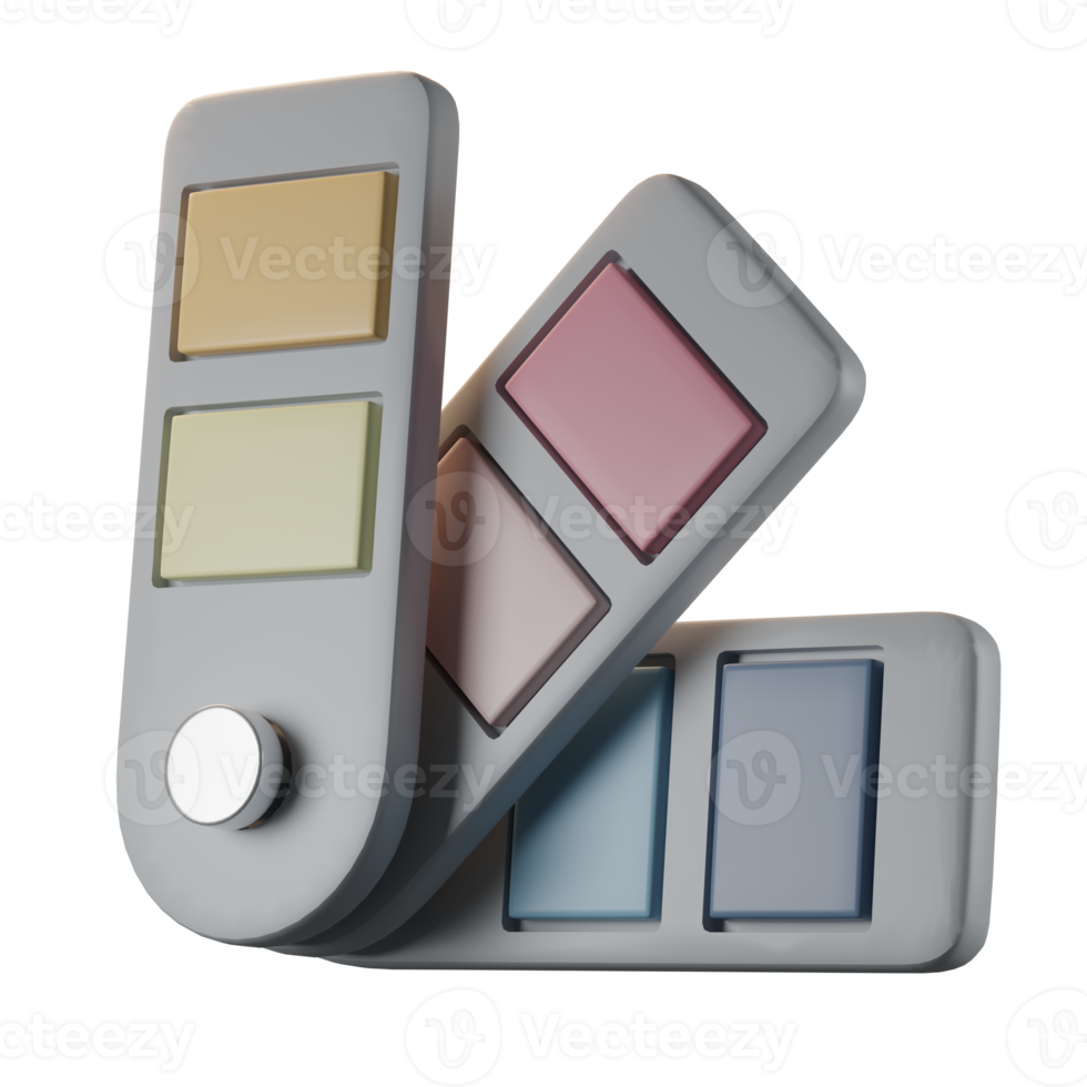 color palette 3d icon in Isometric view png