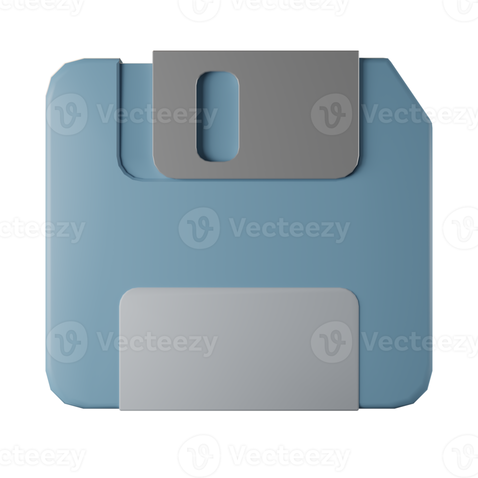 floppy disk 3d icon in front view png