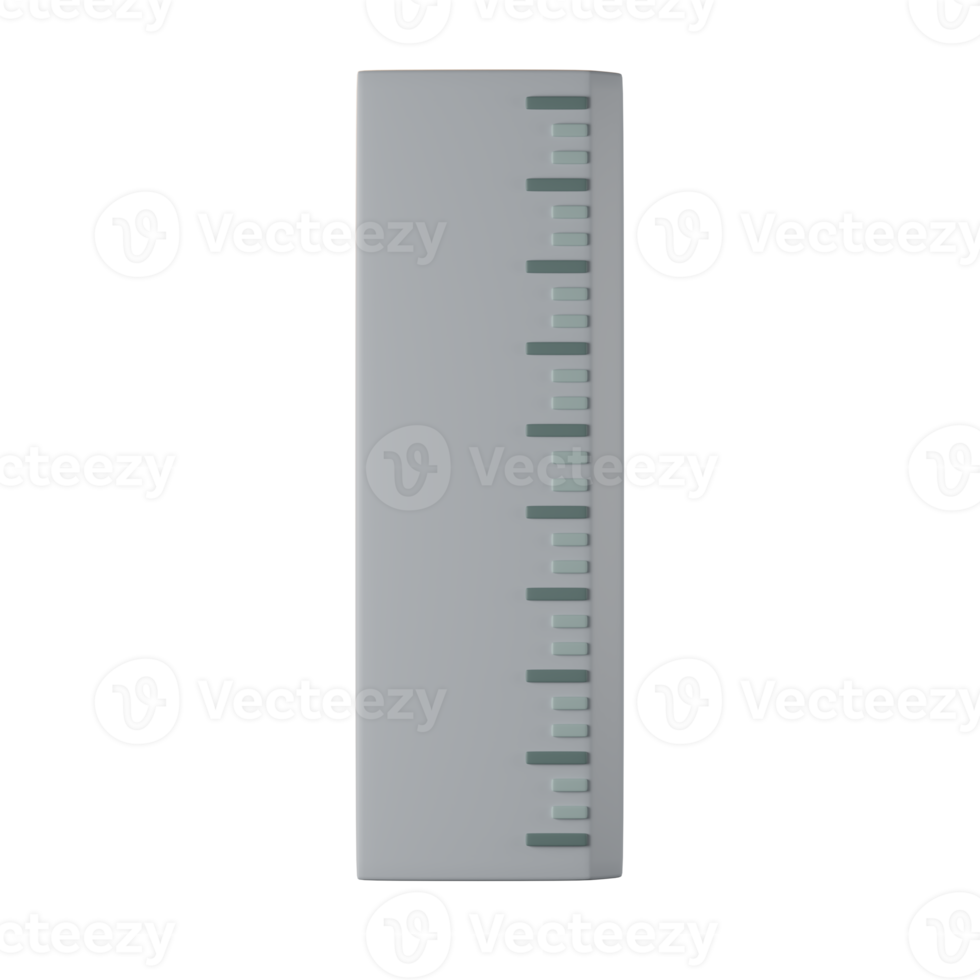 ruler 3d icon in front view png