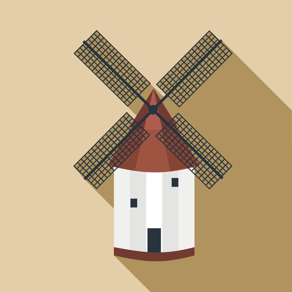 Mill icon, flat style vector