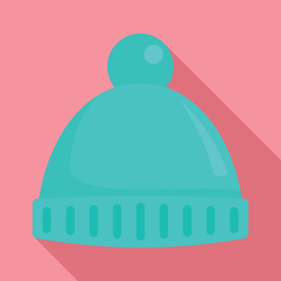 Winter headwear icon, flat style vector