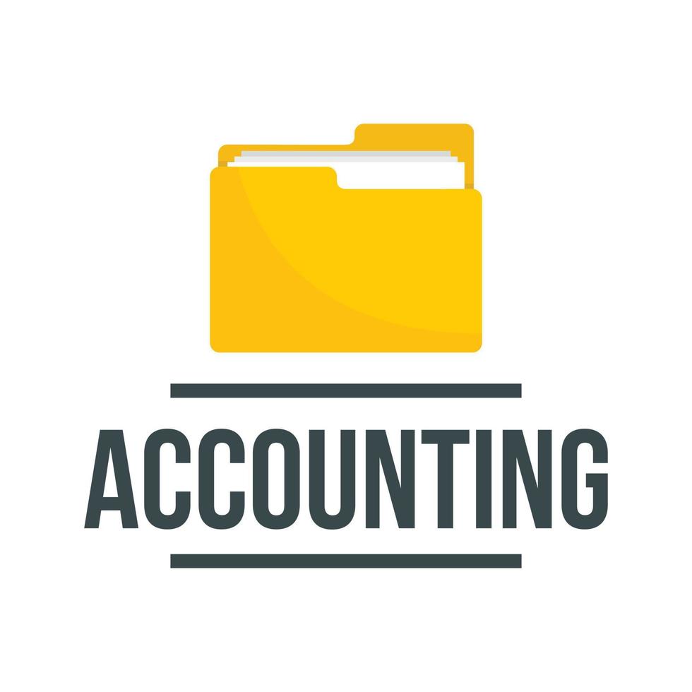 logotipo de la carpeta de contabilidad, estilo plano vector