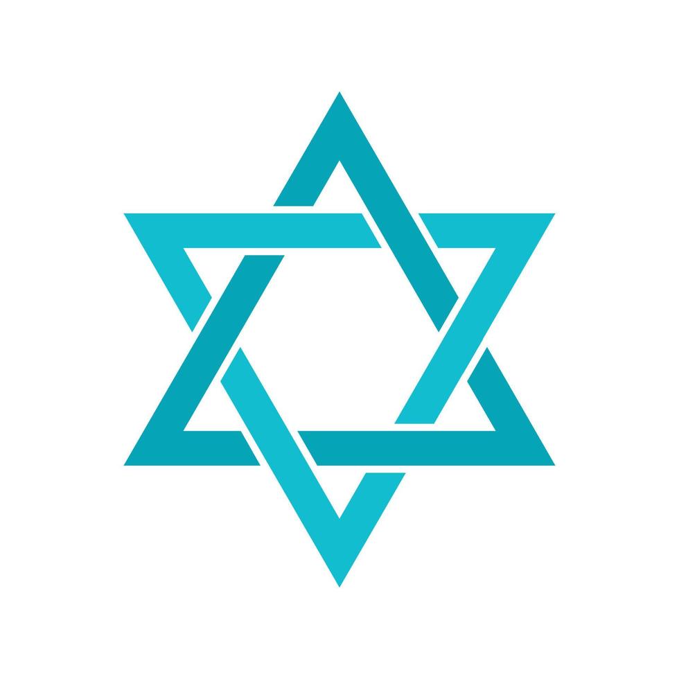 Star of David icon, flat style vector