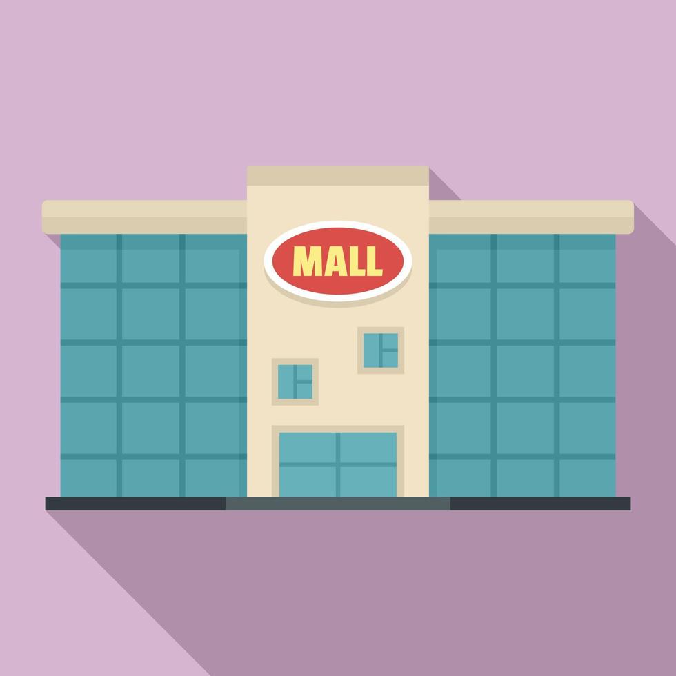 Local city mall icon, flat style vector
