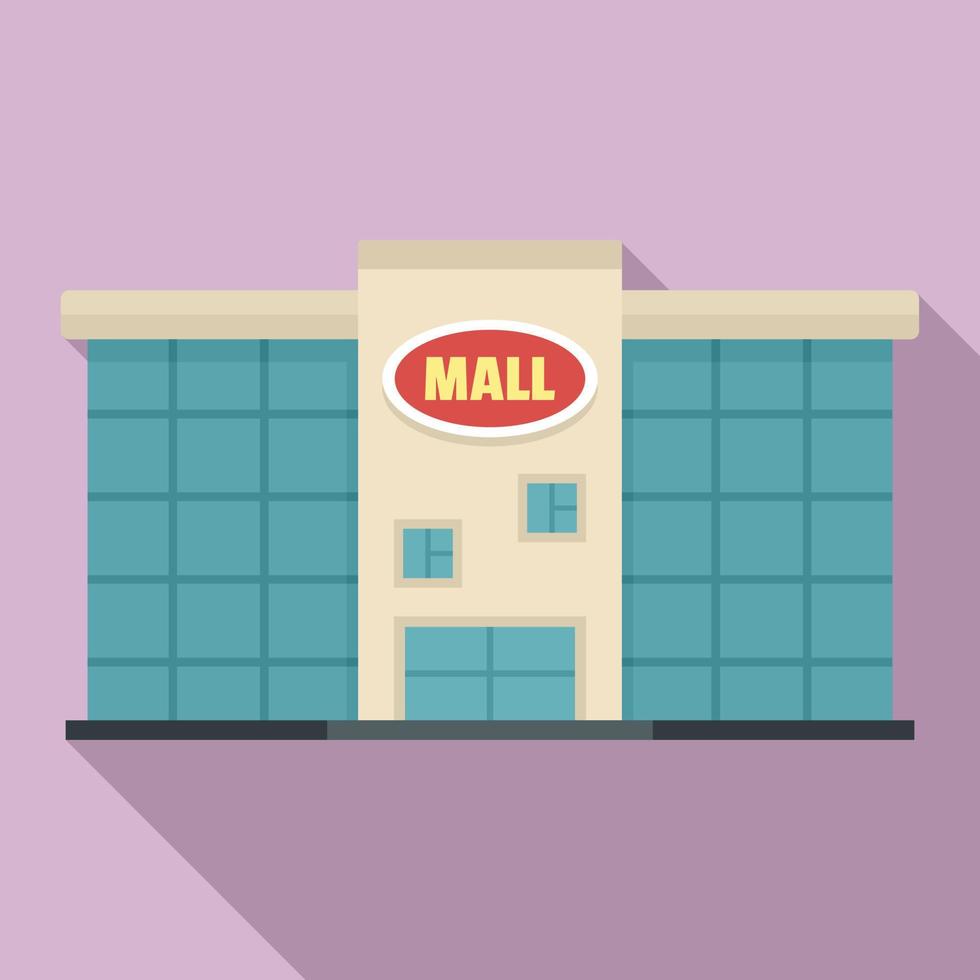 icono del centro comercial de la ciudad local, estilo plano vector