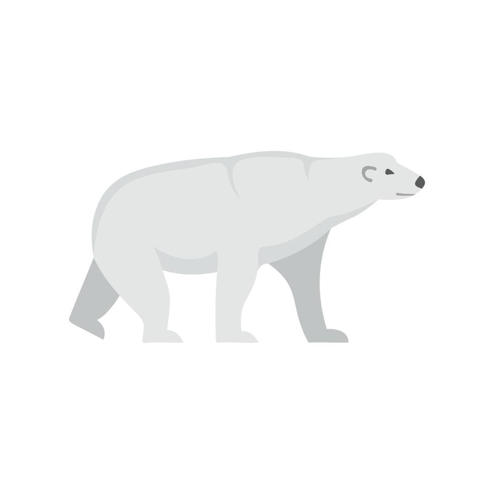 Arctic bear icon, flat style vector