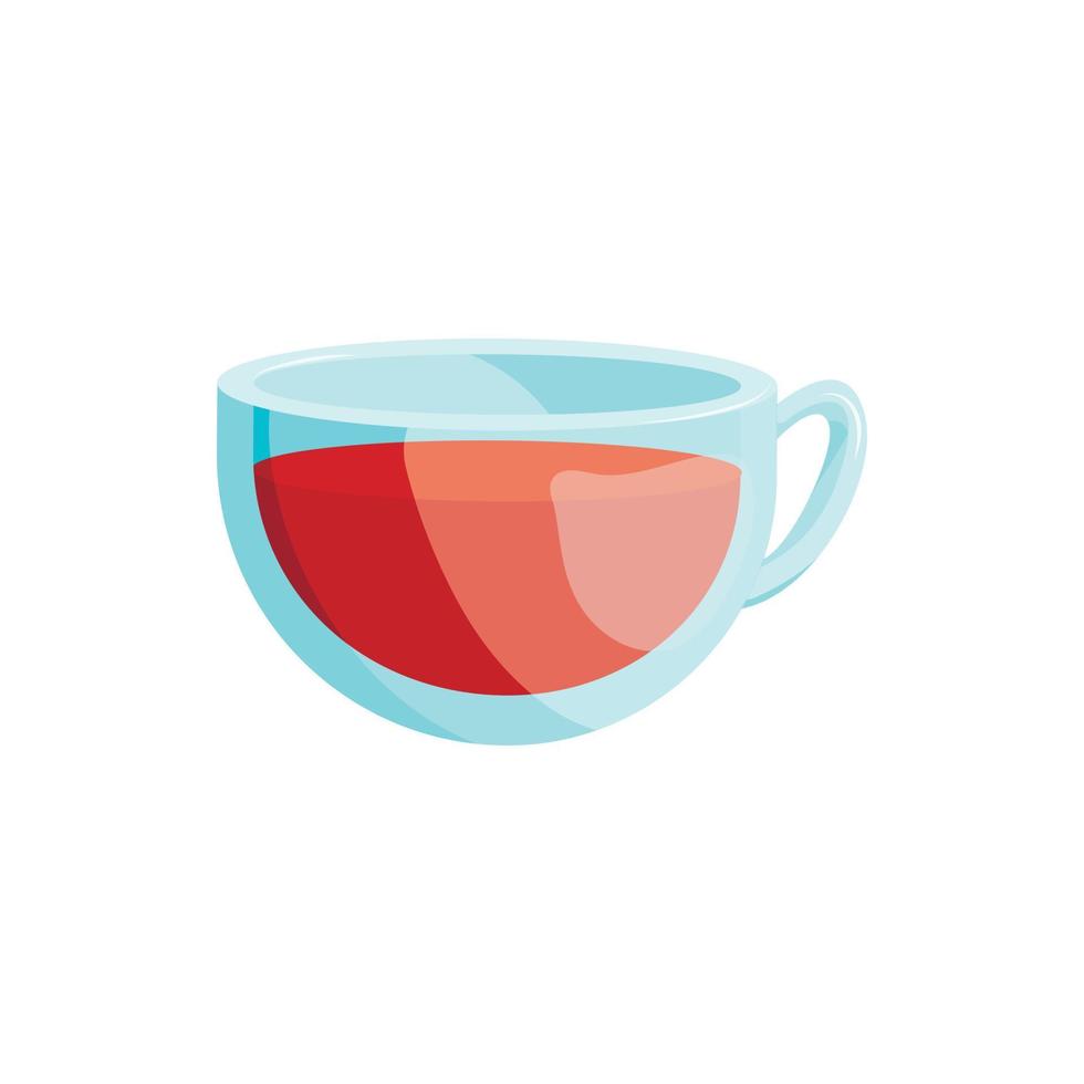 Cup of tea icon, cartoon style vector