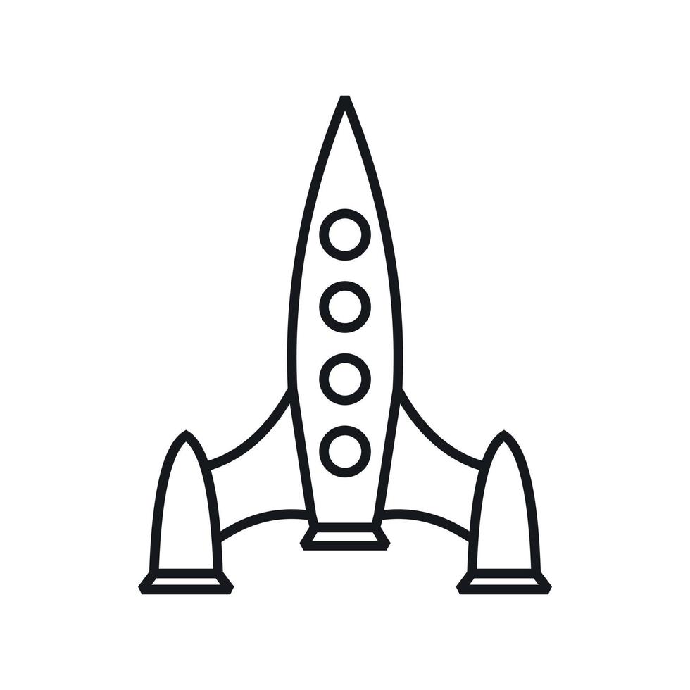 Rocket icon, outline style vector