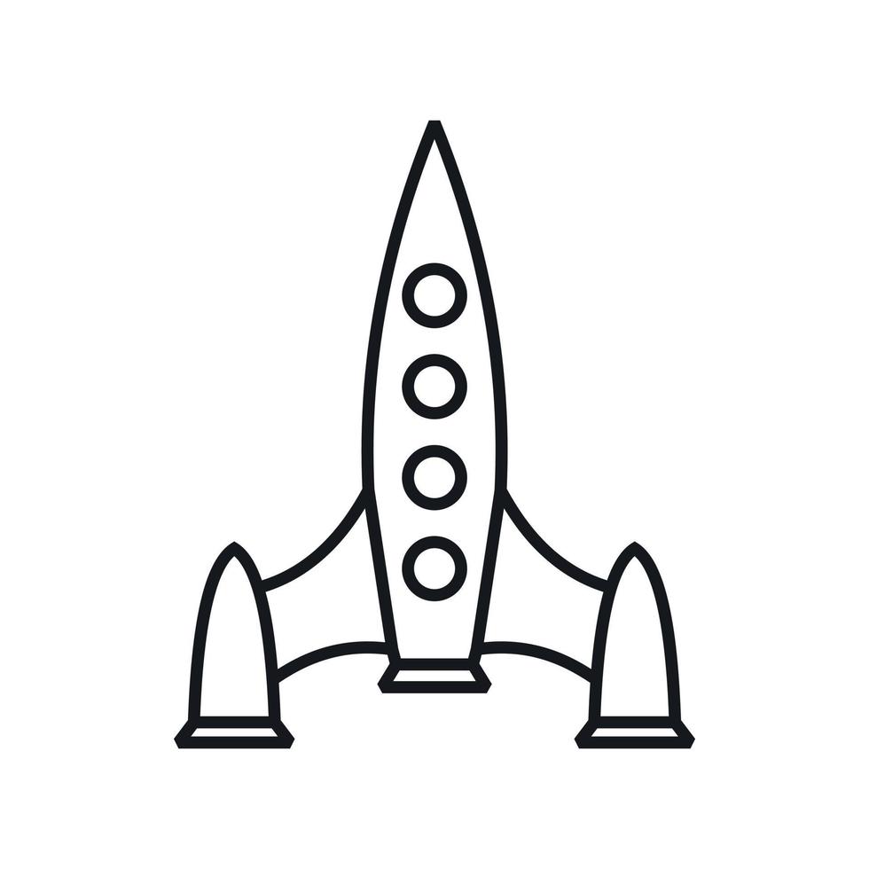 Rocket icon, outline style vector