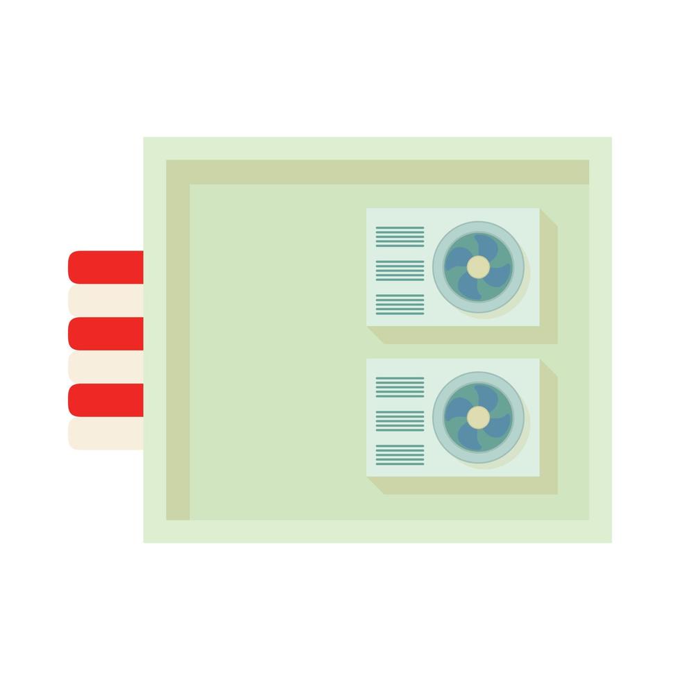 Top view of modern building with conditioners icon vector