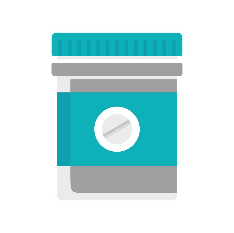 Pills bottle icon, flat style vector