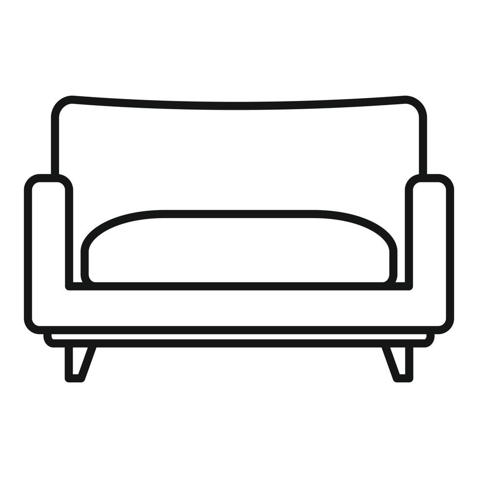 icono de sillón de sofá, estilo de esquema vector