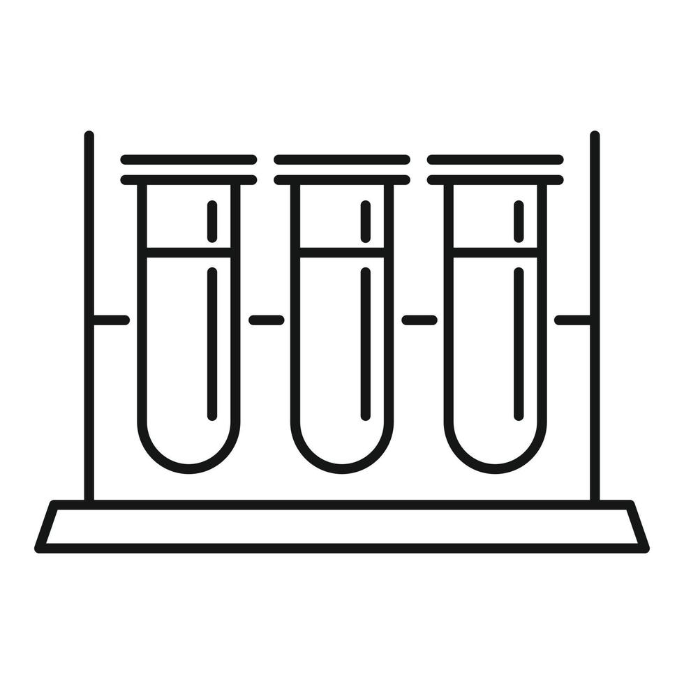 Test tubes stand icon, outline style vector