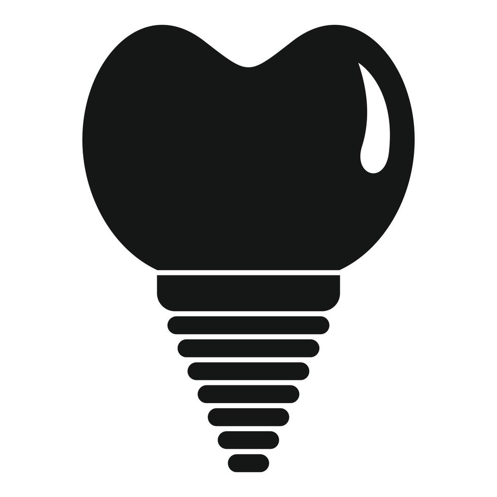 Ceramic tooth implant icon, simple style vector