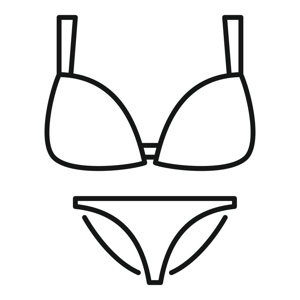 icono de traje de baño de piscina, estilo de esquema vector