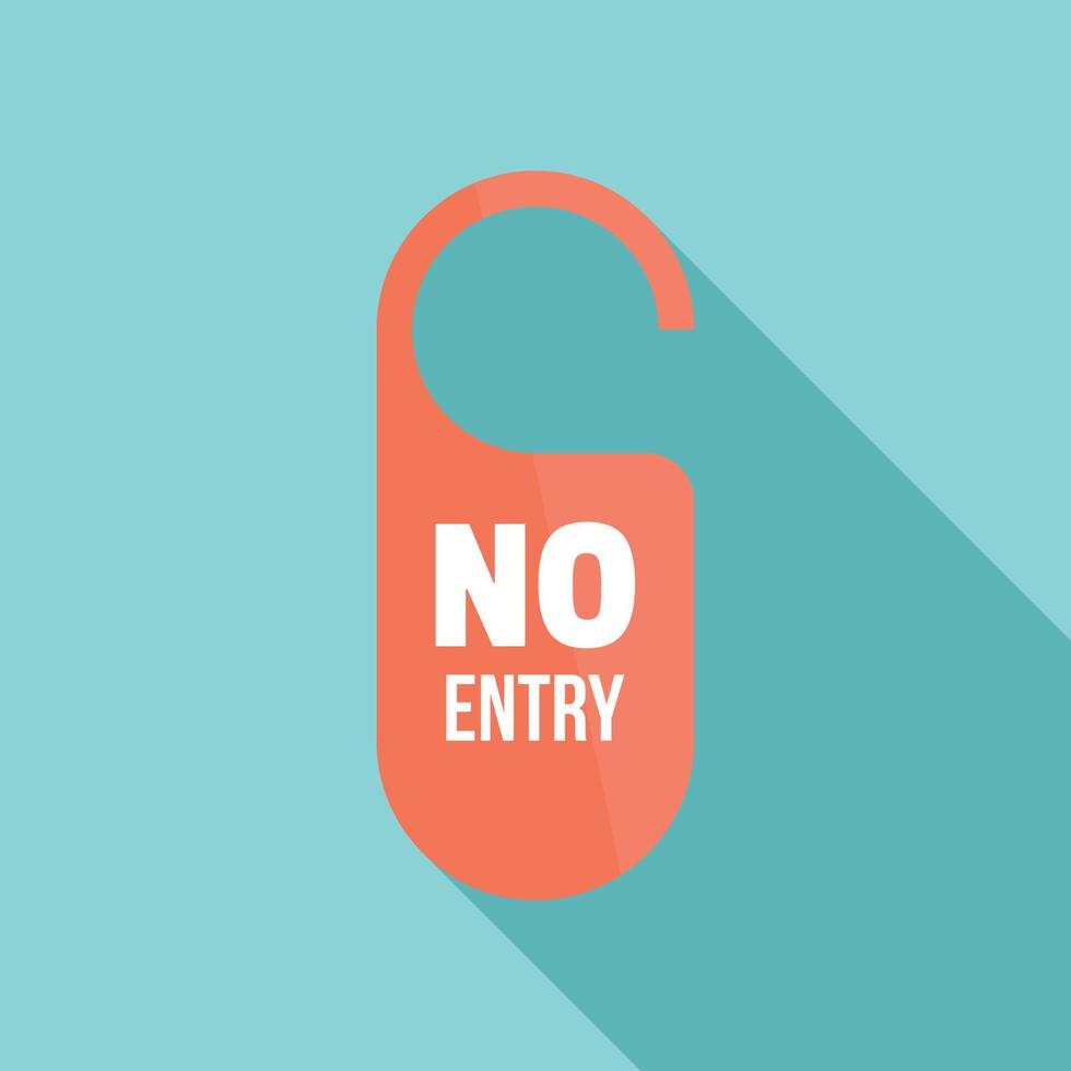 No entry paper door hanger icon, flat style vector