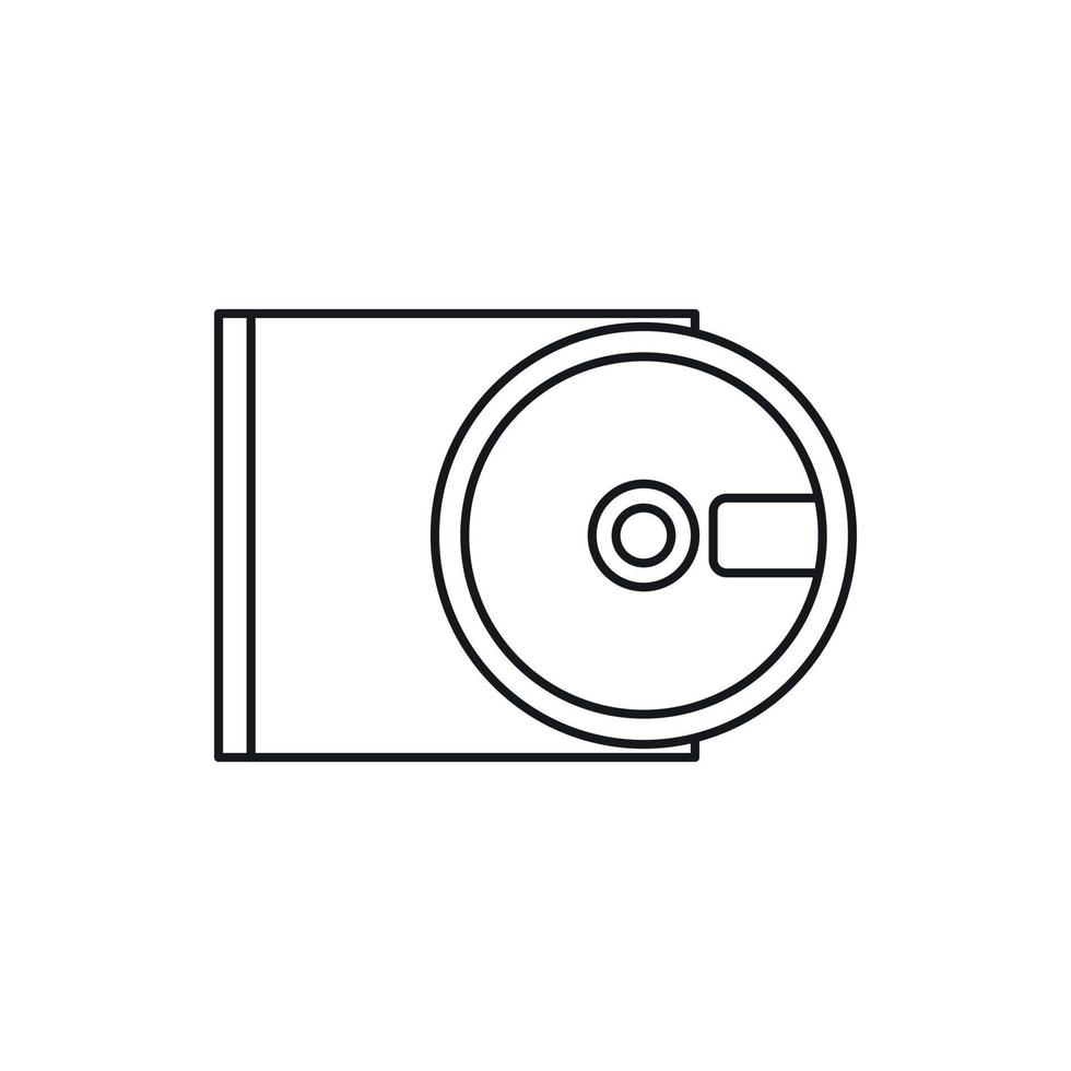 DVD drive open icon, outline style vector