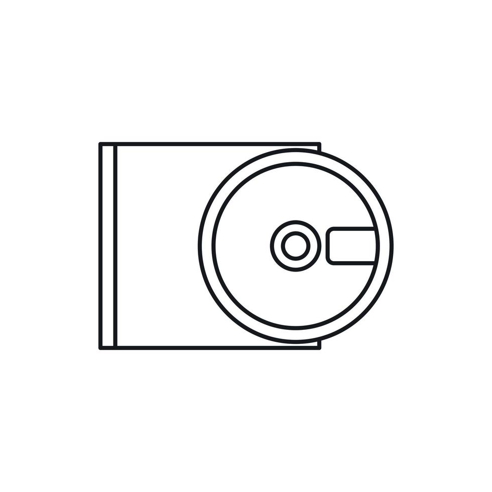 DVD drive open icon, outline style vector