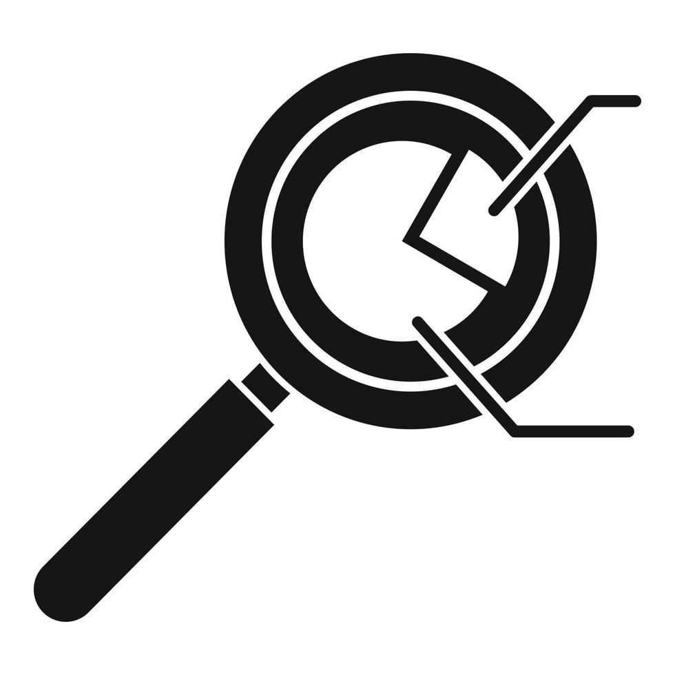 Magnifier pie chart icon, simple style vector