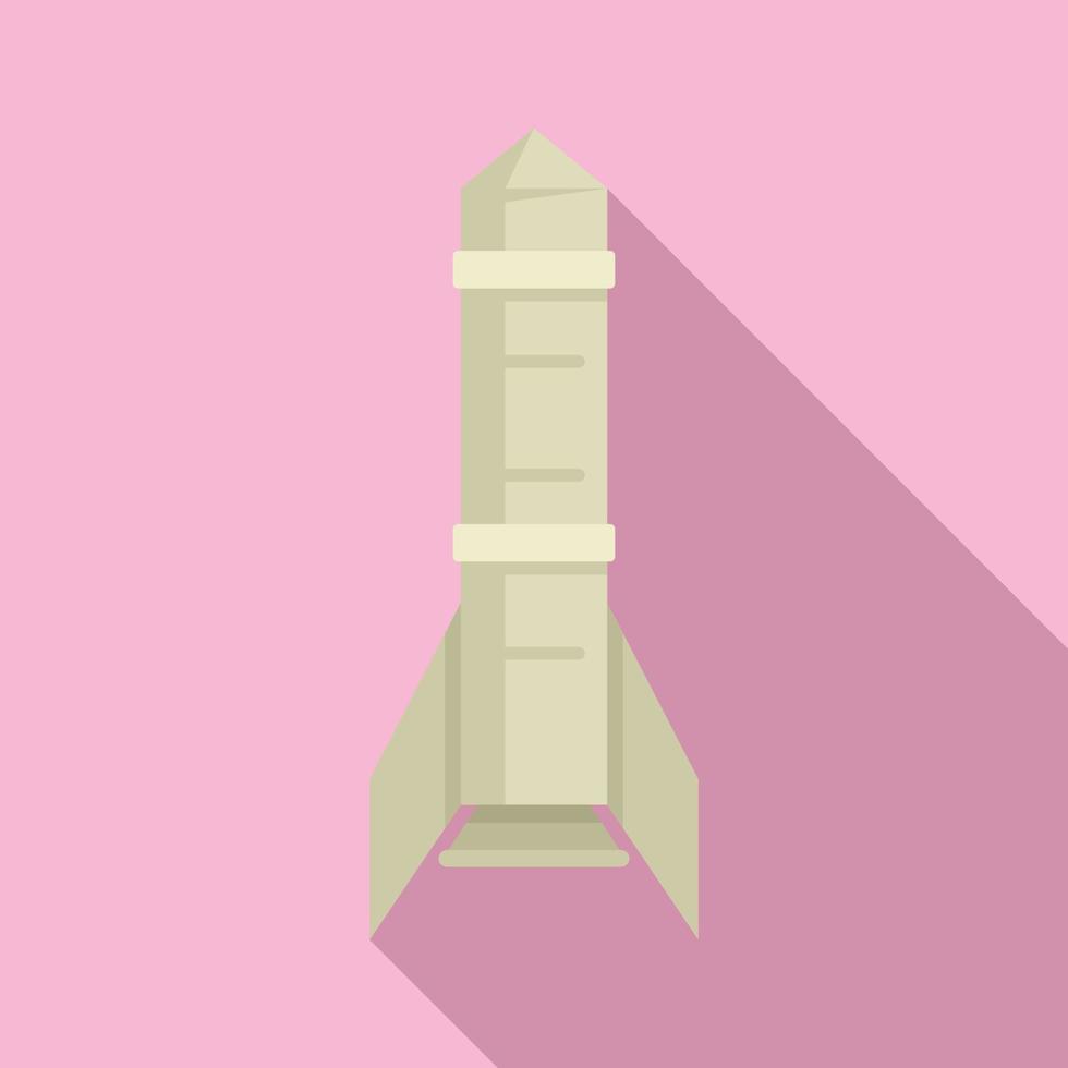 Rocket satellite icon, flat style vector