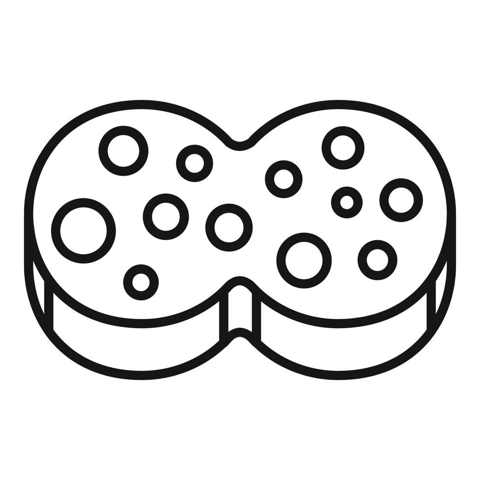 Sauna sponge icon, outline style vector