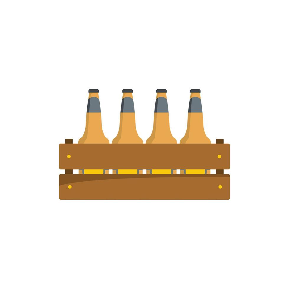 Beer crate icon, flat style. vector