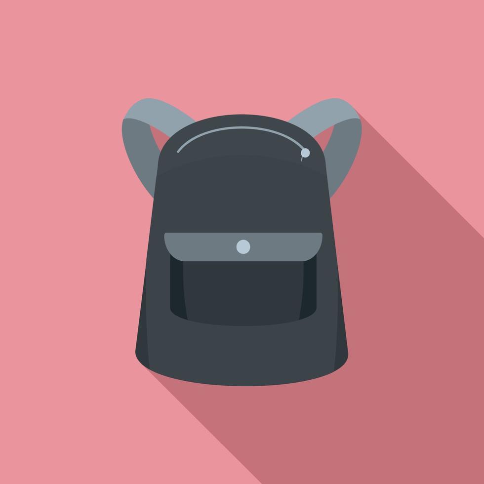 Emmo backpack icon, flat style vector