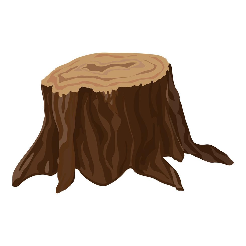 Garden tree stump icon, cartoon style vector