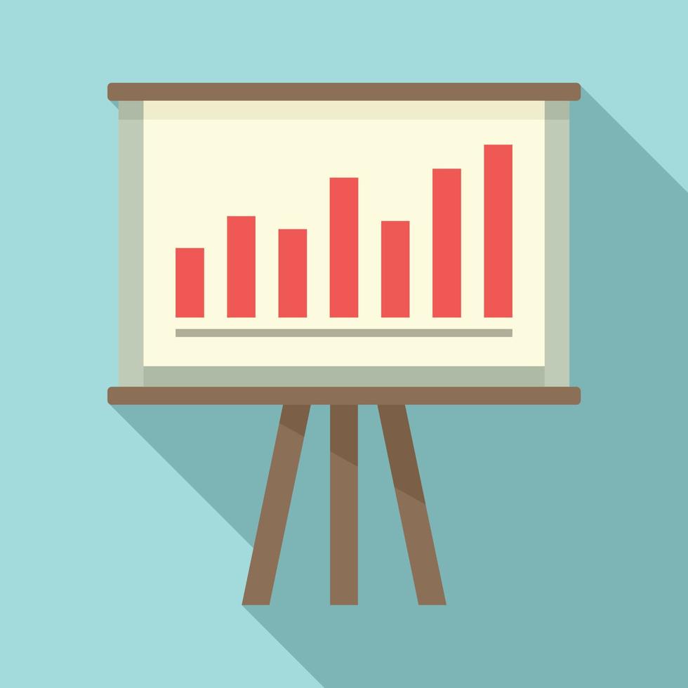 Finance graph chart banner icon, flat style vector