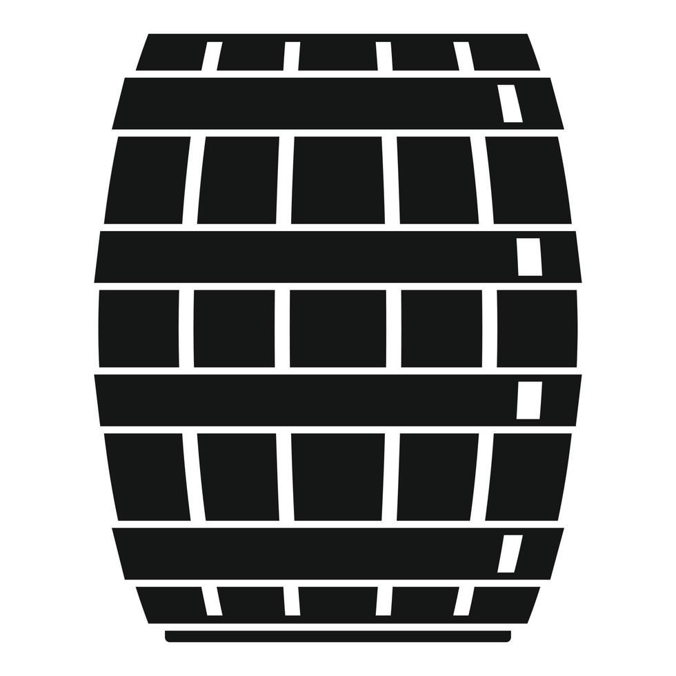 Storage wood barrel icon, simple style vector