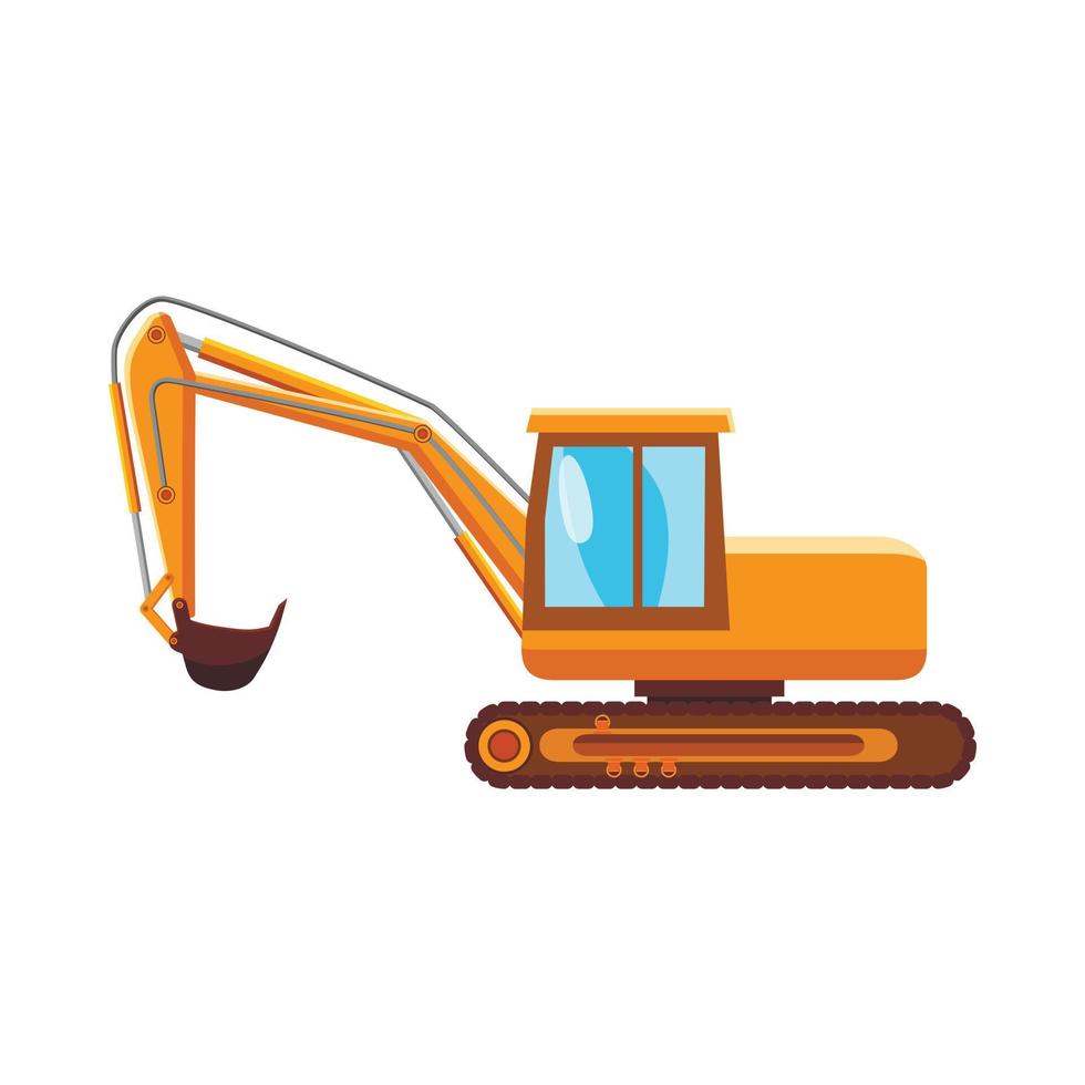 Orange digger icon, cartoon style vector