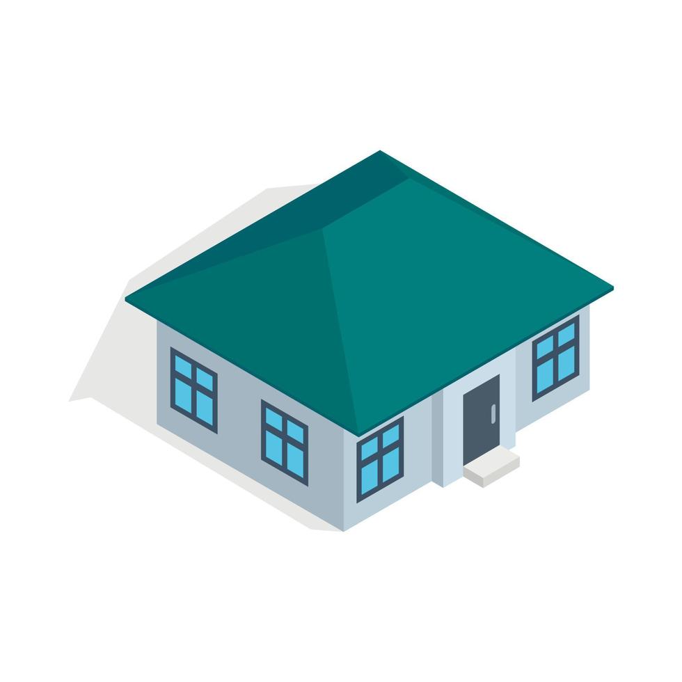 One storey house icon, isometric 3d style vector