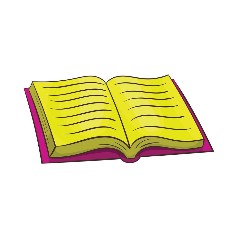 Open book icon in cartoon style vector
