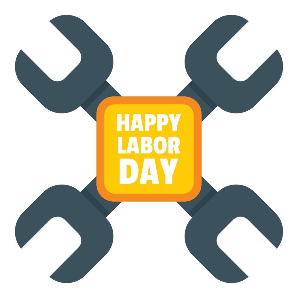 Happy labor day keys logo icon, flat style vector