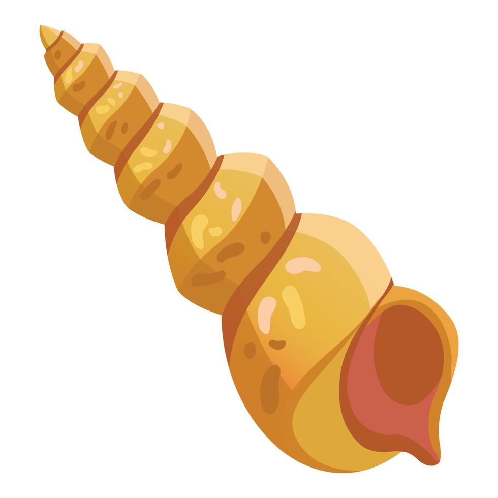 Twisted shell icon, cartoon style vector