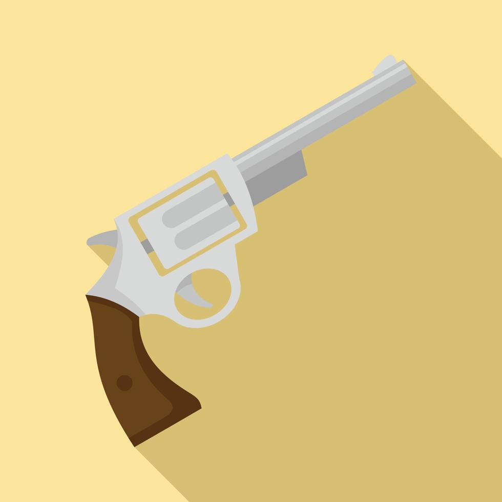 Steel revolver icon, flat style vector